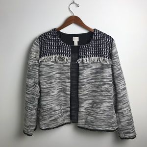 Chico's tweed open face blazer jacket, sz 3/XL